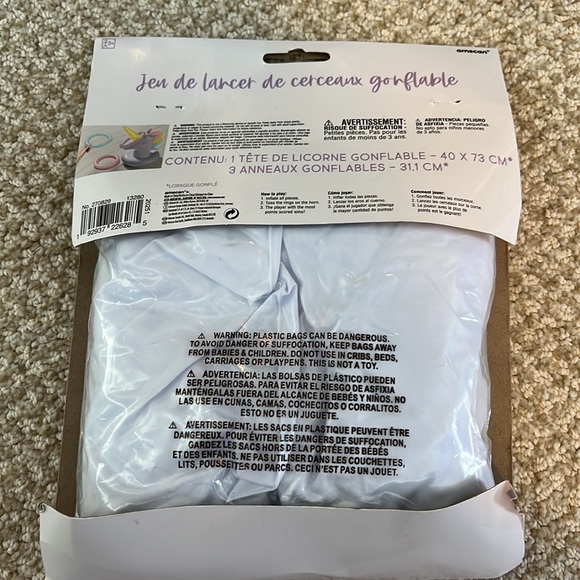 Inflatable unicorn ring toss game/toy - Picture 2 of 2